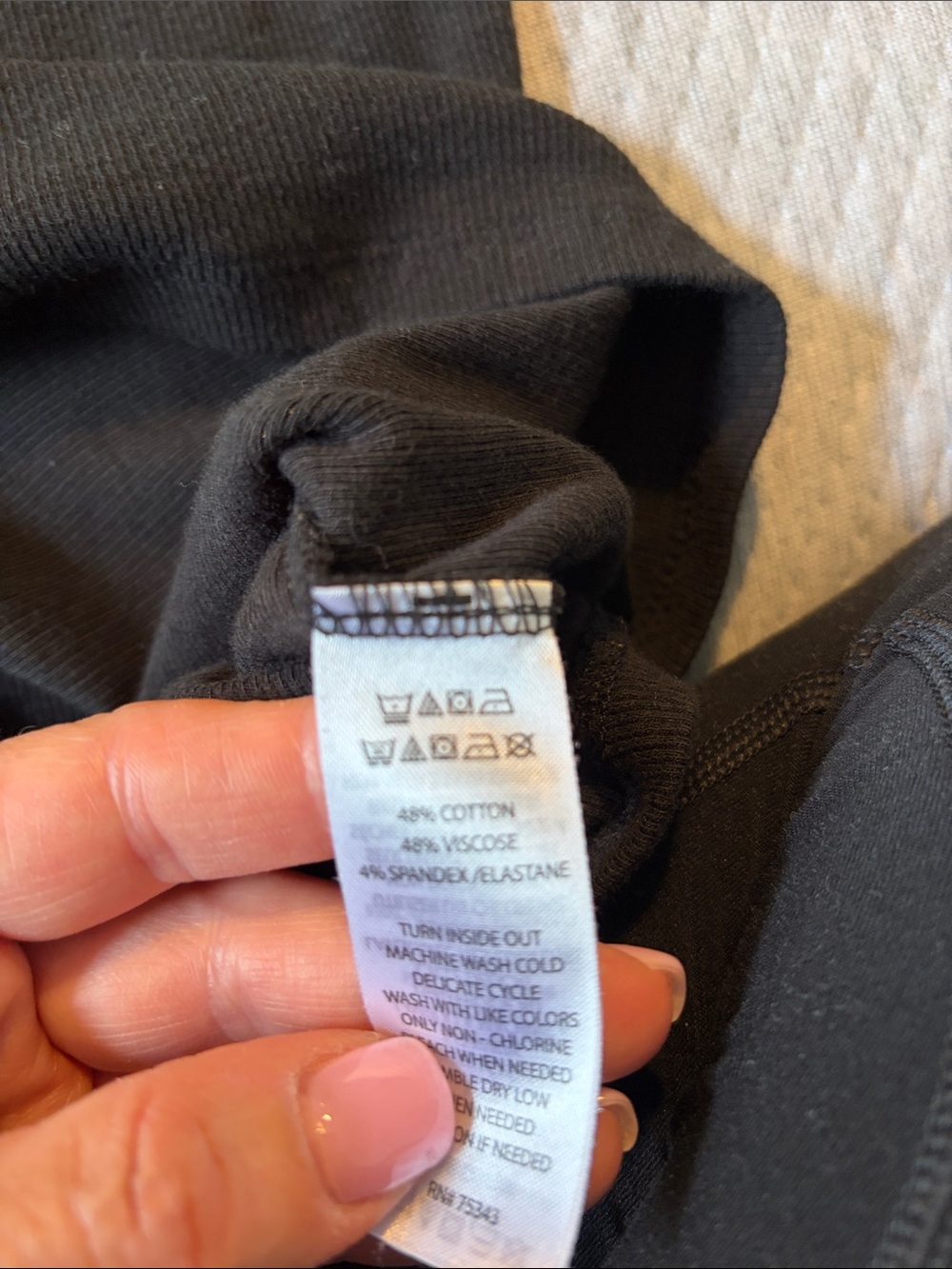 Black Ribbed Tee Large - Picture 3 of 3